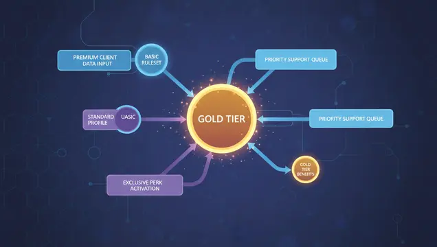 Segment rules flowing into a Gold tier audience